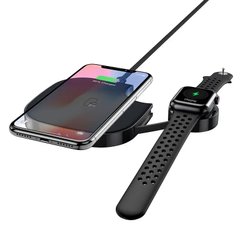 Зарядка QI HOCO Rich Power 2-in-1 Phone/Watch S5 |10W, 2A|	black