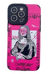 Чохол для iPhone 14 Pro Graffiti Mona Lisa Рожевий