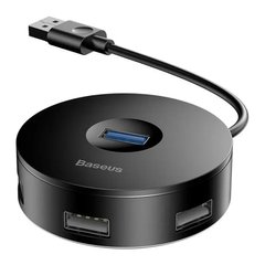 HUB Baseus Round Box USB to USB 3.0 + 3 USB 2.0 чорний