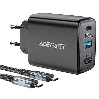 Мережевий зарядний пристрій ACEFAST A17 65W GaN multi-function HUB charger set Black (AFA17B)