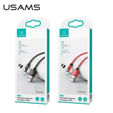 Кабель USAMS Micro USB 180° Rotatable Magnetic Charging Cable U59 US-SJ474 |1m, 2.4A| Black