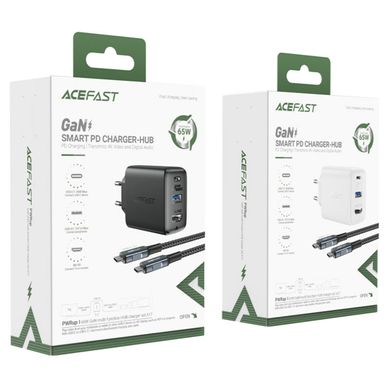 Сетевое зарядное устройство ACEFAST A17 65W GaN multi-function HUB charger set Black (AFA17B)