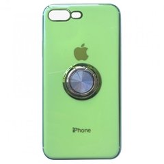 Накладка Soft GLASS кольцо iPhone 7 Plus/8 Plus green