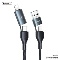 Кабель REMAX Wanen 4-in-1 Fast Charging Cable RC-164 |1.2m, 2.4A| Black