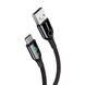 USB кабель Baseus C-shaped Light Intelligent Power-off For Type-C 3A/1m Black, Черный