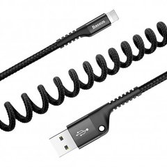 USB кабель Baseus Fish Eye Spring(Пружина) Data for Lightning 2A/1m Black