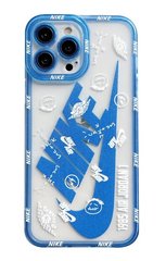 Чехол для iPhone 14 Nike с защитой камеры Прозрачно-синий