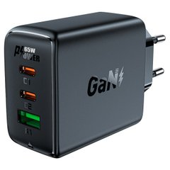 Сетевое зарядное устройство ACEFAST A41 PD65W GaN (2*USB-C+USB-A) charger Black (AFA41B)