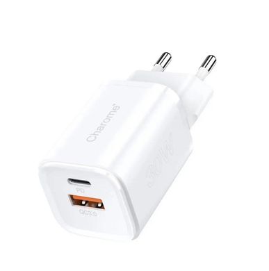 Мережевий зарядний пристрій CHAROME C11s PD33W GaN (USB-C+USB-A) Charger Set White (6974324910960)