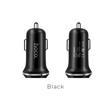 Автомобільний зарядний пристрій HOCO Z1 double ported Car Charger Black (6957531035909)
