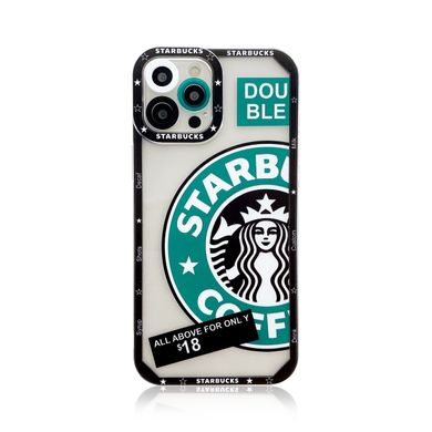 Чохол для iPhone 12 Starbucks із захистом камери Прозоро-чорний