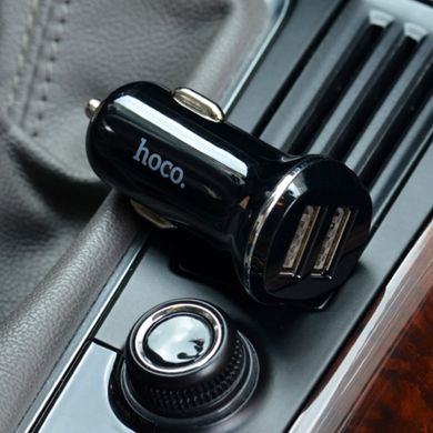 Автомобільний зарядний пристрій HOCO Z1 double ported Car Charger Black (6957531035909)