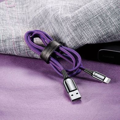 USB кабель Baseus C-shaped Light Intelligent Power-off for Lightning 2,4A/1m Purple
