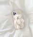 3D Чохол для iPhone 12 з плюшевим ведмедиком Білий