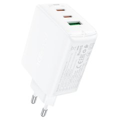Мережевий зарядний пристрій ACEFAST A41 PD65W GaN (2*USB-C+USB-A) charger White (AFA41W)