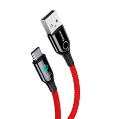 USB кабель Baseus C-shaped Light Intelligent Power-off For Type-C 3A/1m Red