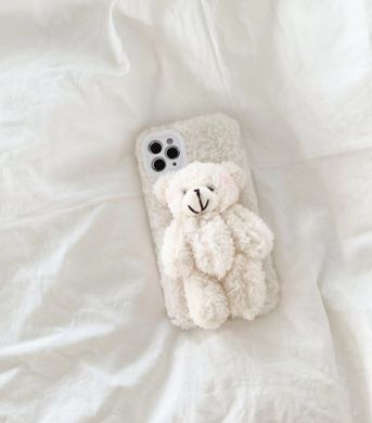 3D Чохол для iPhone 12 Pro з плюшевим ведмедиком Білий