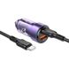 Автомобільний зарядний пристрій BOROFONE BZ20 Smart 38W dual port PD20W+QC3.0 car charger set(C to C) Transparent Purple (BZ20CCTP)