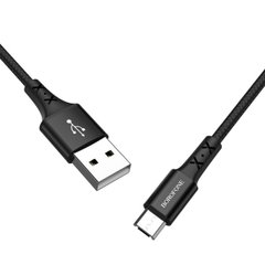 Кабель BOROFONE BX20 USB to Micro 2A, 1m, nylon, TPE connectors, Black (BX20MB)