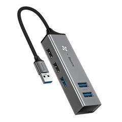 Baseus Cube USB to USB3.0 * 3 + USB2.0 * 2 HUB Adapter Dark Grey