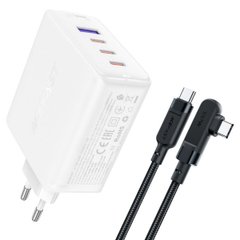 Мережевий зарядний пристрій ACEFAST A37 PD100W GaN (3*CUSB-C+USB-A) charger set White (AFA37W)