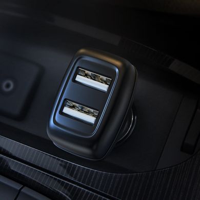 Автомобільний зарядний пристрій HOCO Z36 Leader dual port car charger Black (6931474727718)
