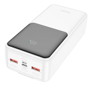 Зовнішній акумулятор HOCO J119B Sharp charger 22.5W+PD20 fully compatible power bank with digital display and cable(30000mAh) White (6942007606141)