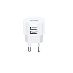 Сетевое зарядное устройство Usams US-CC080 T20 Dual USB Round Travel Charger (EU) White (CC80TC01)