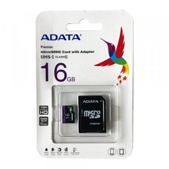 microSDXC UHS-1 A-DATA Premier 16Gb Class 10 (R-80Mb/s) adapter SD