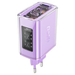 Мережевий зарядний пристрій ACEFAST A45 Sparkling series PD65W GaN (2*USB-C+USB-A) charger Purple alfalfa (AFA45PA)