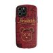 Кожаный красный чехол "Bearbrick Kaws" для iPhone 12 Pro