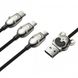 USB кабель Baseus Three Mouse 3-in-1 Cable USB For M+L+T 3.5A 1.2m Black, Черный