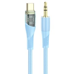 Аудiокабель HOCO UPA25 Transparent Discovery Edition Digital audio conversion cable Type-C Blue (6931474791184)