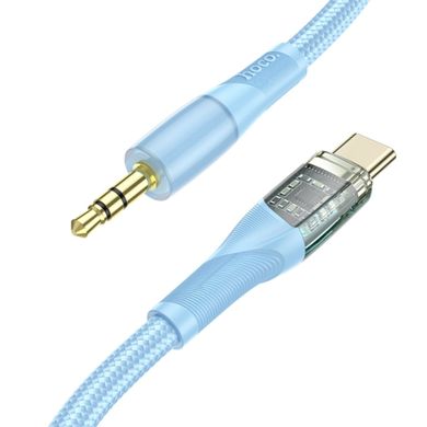 Аудiокабель HOCO UPA25 Transparent Discovery Edition Digital audio conversion cable Type-C Blue (6931474791184)