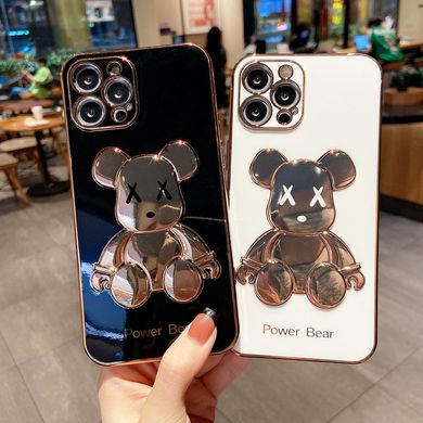 Роскошный чехол для iPhone XR 3D Bearbrick Kaws Power Bear Черный