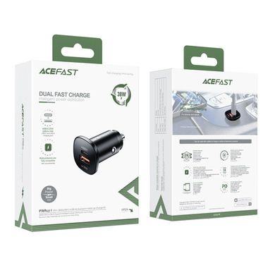 Автомобільний зарядний пристрій ACEFAST B1 mini 38W(USB-C+USB-A) dual-port metal car charger (AFB1B)