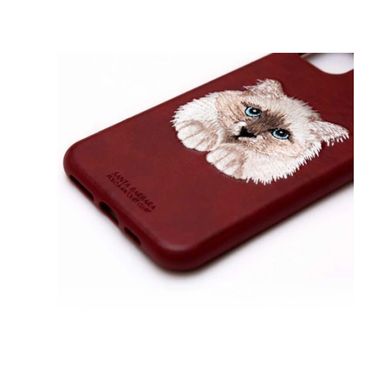 Чехол Santa Barbara Polo с вышивкой "Кот" для iPhone из кожи