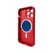 Чохол AG Glass Matt Frame Color MagSafe Logo для Apple iPhone 13 Pro Cola Red