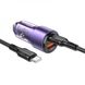 Автомобільний зарядний пристрій BOROFONE BZ20A Smart 83W dual port PD65W+QC3.0 car charger set(C to C) Transparent Purple (BZ20ACCTP)