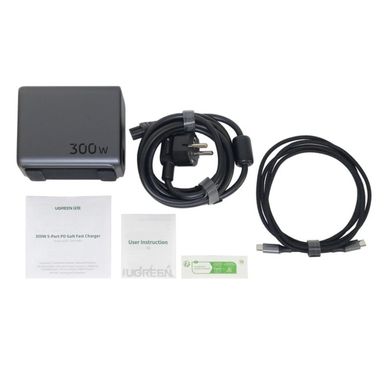 Зарядний пристрій UGREEN CD333 Nexode 300W 5-Port PD GaN Fast Charger EU(UGR-90903B) (UGR-90903B)