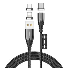 Кабель JOYROOM Combo Lightning+Micro USB+Type-C Magnetic Series 3in1 S-M408 |1.2m, 3A| Black