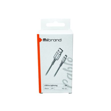 Кабель Mibrand MI-32 Nylon Charging Line USB for Lightning 2A 2m Black (MIDC/322LB)