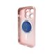 Чохол AG Glass Matt Frame Color MagSafe Logo для Apple iPhone 15 Pro Max Chanel Pink
