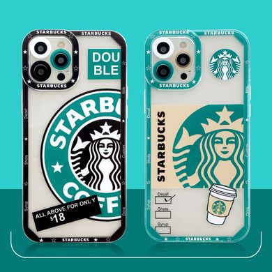 Чохол для iPhone 13 Mini Starbucks із захистом камери Прозоро-чорний