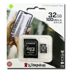 Карта памяти microSDHC (UHS-1) Kingston Canvas Select Plus 32Gb class10 A1(R-100MB/s) (adapter SD)