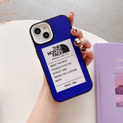 Флуоресцентный кожаный чехол для iPhone 13 The North Face Синий