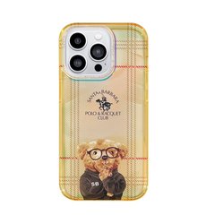 Чехол Santa Barbara Polo Naldo Bear для iPhone 14 Pro Leather Gold