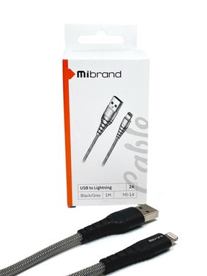 Кабель Mibrand MI-14 Fishing Net Charging Line USB for Lightning 2A 1m Black/Grey (MIDC/14LBG)