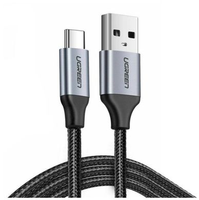 Кабель UGREEN US288 USB-A 2.0 to USB-C Cable Nickel Plating Aluminum Braid 2m (Black) (UGR-60128) (UGR-60128)