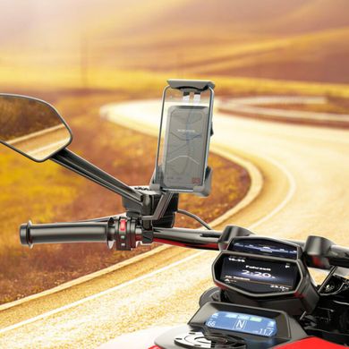 Тримач для мобільного BOROFONE BH79 Guide motorcycle mirror holder Black (BH79B)
